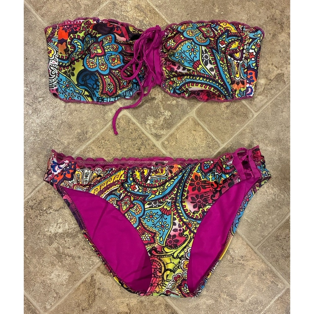 BECCA by Rebecca Virtue Paisley Bikini 2 Piece Set Beach Boho